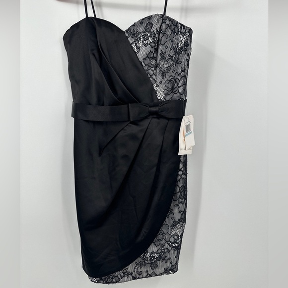 Jessica McClintock Gunne Sax Dress Vtg Black Lace Party Prom 5 Deadstock - Picture 1 of 5